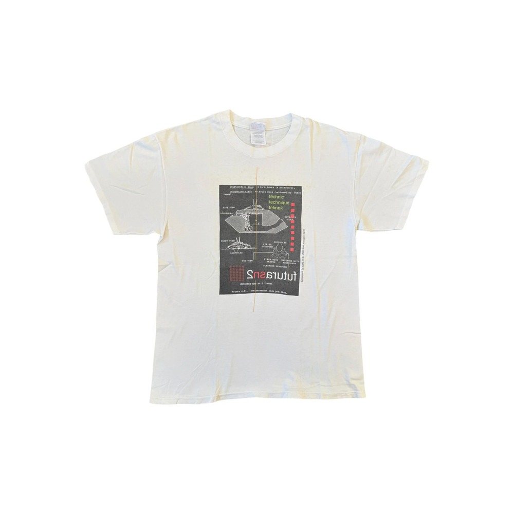 Bape T-Shirt Mens Large White Good 90s Futura Technic Graphic Hanes Beefy-T